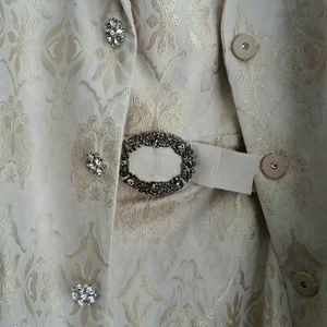 Biege with rhinestone 2 piece dress